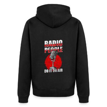 Fréquence vocale de l’émission de radio - Veste à capuche bio Premium Unisexe - noir - Dos - Nico (187cm)