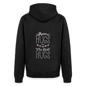 Liebe Partner Kuschelig Süß - Unisex Premium Bio Zip Hoodie - Schwarz - Hinten - Nico (187cm)