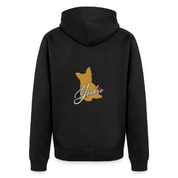 Yorkie Silhouette Yorkshire Terrier avec coeur - Veste à capuche bio Premium Unisexe - noir - Dos - Nico (187cm)