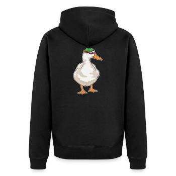 Ente Schwimmen Schwimmbrille Sommer - Unisex Premium Bio Zip Hoodie - Schwarz - Hinten - Nico (187cm)