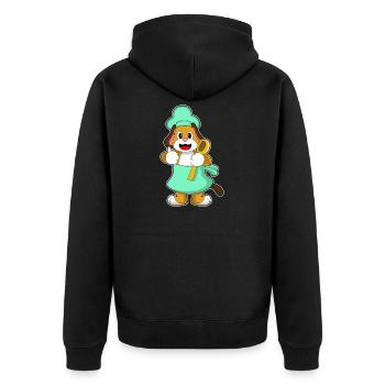 Dog Cooking Cooking Spoon Cooking - Unisex Premium Organic Zip Hoodie - black - Back - Nico (187cm)