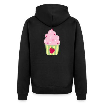 Icecream Cup Erdbeere Erdbeerzeit Eis Sommer Fun - Unisex Premium Organic Zip Hoodie - black - Back - Nico (187cm)