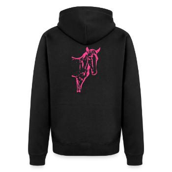 Cheval rose rose, poulain - Veste à capuche bio Premium Unisexe - noir - Dos - Nico (187cm)