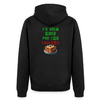 Je suis juste là pour les lasagnes - Veste à capuche bio Premium Unisexe - noir - Dos - Nico (187cm)