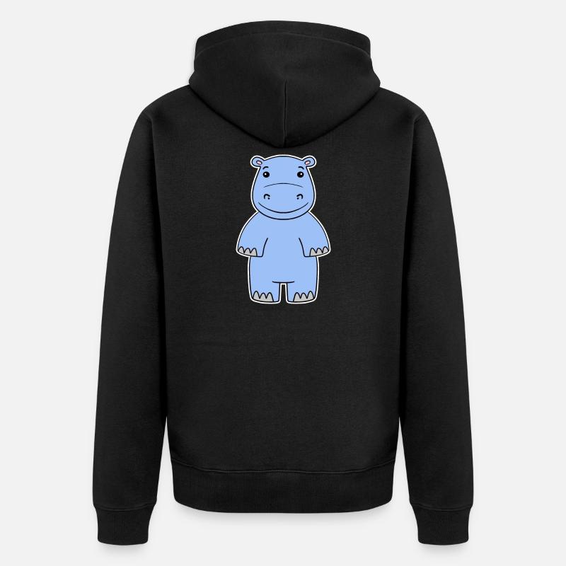 Hippopotame - Veste à capuche bio Premium Unisexe - noir