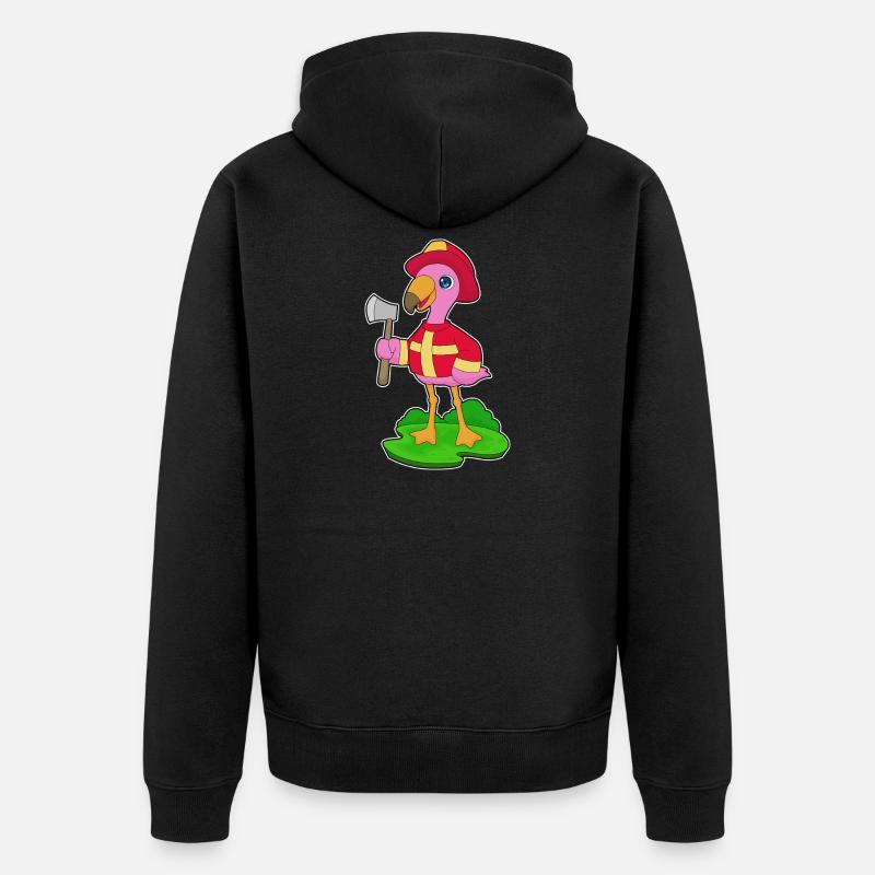 Hache de pompier Flamingo - Veste à capuche bio Premium Unisexe - noir