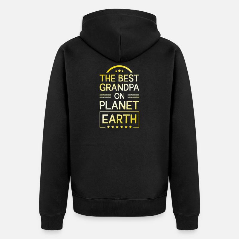 Bester Opa Spruch - Unisex Premium Bio Zip Hoodie - Schwarz