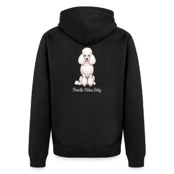 Vibrations caniche uniquement – Dire pour les propriétaires de caniches - Veste à capuche bio Premium Unisexe - noir - Dos - Nico (187cm)