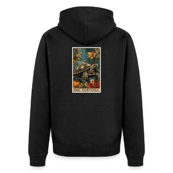 Tortoises Tortoise - Unisex Premium Organic Zip Hoodie - black - Back - Nico (187cm)