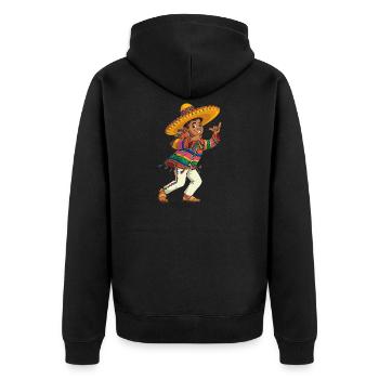 Bunter Sombrero Tanz Tradition Mexikanisch - Unisex Premium Bio Zip Hoodie - Schwarz - Hinten - Nico (187cm)