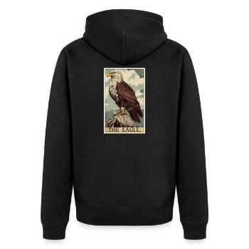 Adler - Unisex Premium Bio Zip Hoodie - Schwarz - Hinten - Nico (187cm)