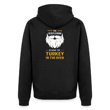 Thanksgiving Gender Reveal Mom-to-be - Unisex Premium Organic Zip Hoodie - black - Back - Nico (187cm)