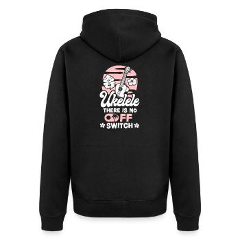 Hawaiian Ukulele Uke Ukulele There - Unisex Premium Bio Zip Hoodie - Schwarz - Hinten - Nico (187cm)
