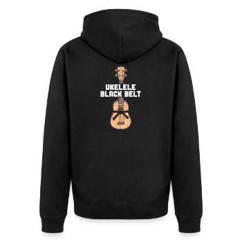 Hawaiian Ukulele Uke Ukulele Black - Unisex Premium Bio Zip Hoodie - Schwarz - Hinten - Nico (187cm)