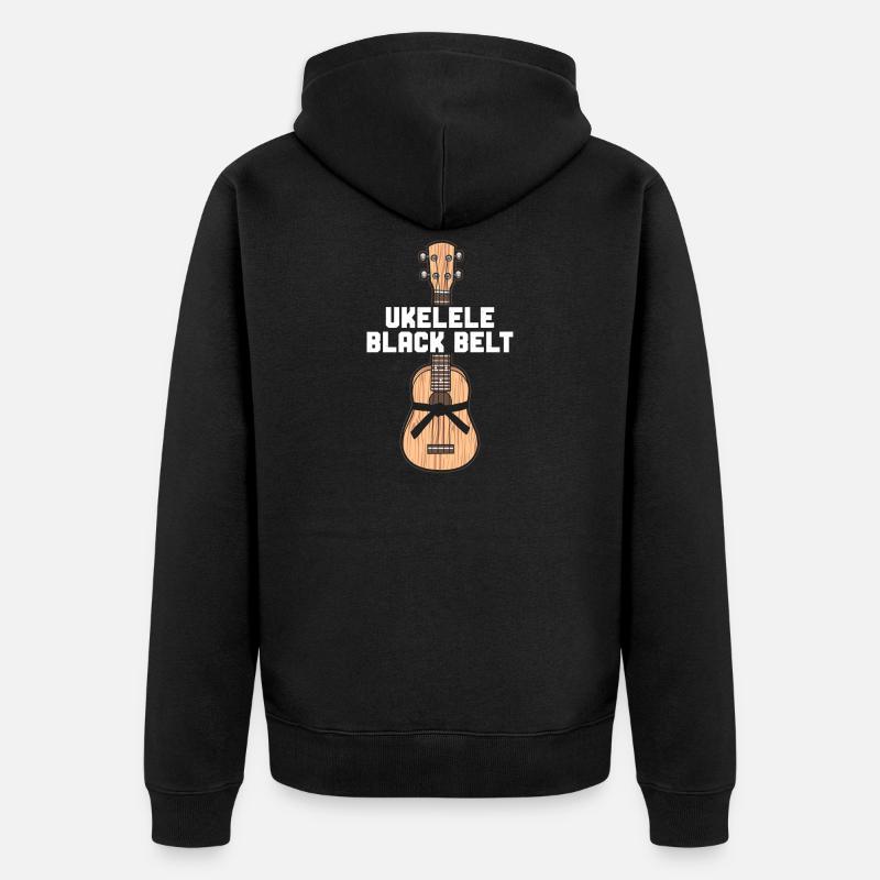 Hawaiian Ukulele Uke Ukulele Black - Unisex Premium Bio Zip Hoodie - Schwarz