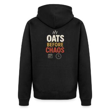 Porridge Breakfast Culture Overnight - Unisex Premium Organic Zip Hoodie - black - Back - Nico (187cm)