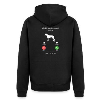 My Pharaoh Hound Is Calling And I Must Go Dog Gift - Unisex Premium Organic Zip Hoodie - black - Back - Nico (187cm)