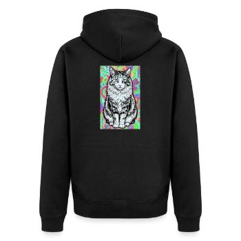 chat - Veste à capuche bio Premium Unisexe - noir - Dos - Nico (187cm)
