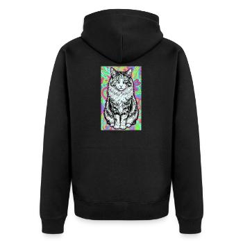 chat - Veste à capuche bio Premium Unisexe - noir - Dos - Nico (187cm)