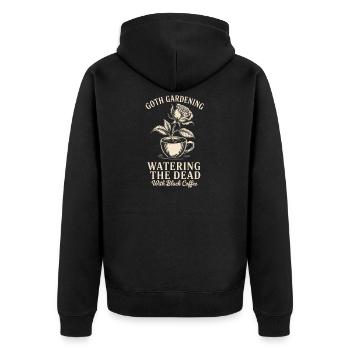 Art gothique du café de jardin - Veste à capuche bio Premium Unisexe - noir - Dos - Nico (187cm)