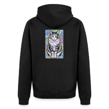 chat - Veste à capuche bio Premium Unisexe - noir - Dos - Nico (187cm)
