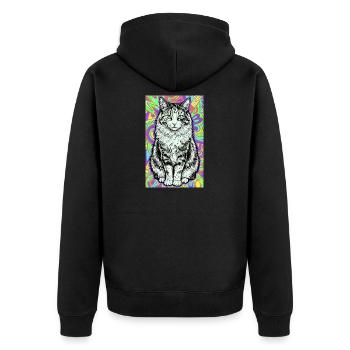 chat - Veste à capuche bio Premium Unisexe - noir - Dos - Nico (187cm)