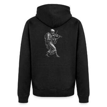 Squelette jouant du violon - Veste à capuche bio Premium Unisexe - noir - Dos - Nico (187cm)