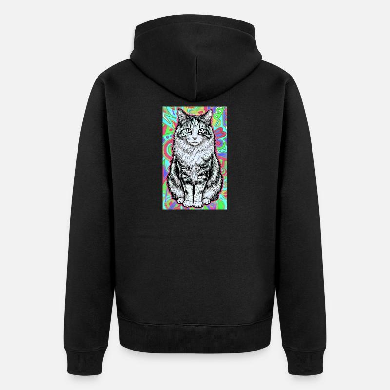 chat - Veste à capuche bio Premium Unisexe - noir