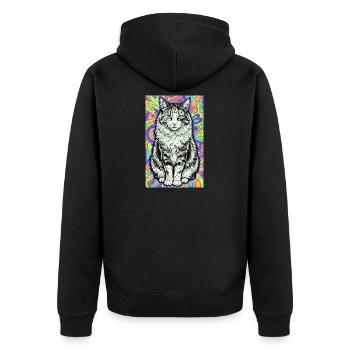 chat - Veste à capuche bio Premium Unisexe - noir - Dos - Nico (187cm)