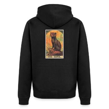 Nerze Nerz - Unisex Premium Bio Zip Hoodie - Schwarz - Hinten - Nico (187cm)