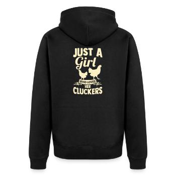 Farmer Rooster Flock Poultry Chicken - Unisex Premium Organic Zip Hoodie - black - Back - Nico (187cm)