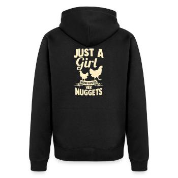 Farmer Rooster Flock Poultry Chicken - Unisex Premium Organic Zip Hoodie - black - Back - Nico (187cm)