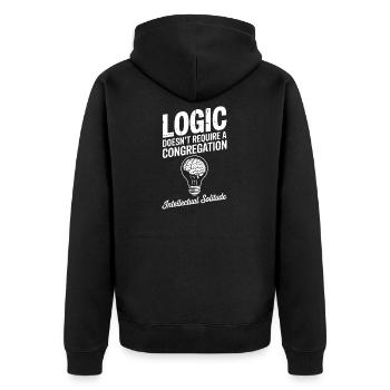 Logique Solitude Ampoule Tee - Veste à capuche bio Premium Unisexe - noir - Dos - Nico (187cm)