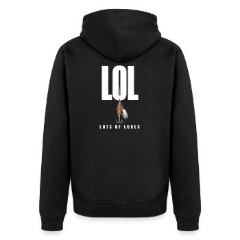 LOL Beaucoup de leurres, motif drôle de pêcheur pour - Veste à capuche bio Premium Unisexe - noir - Dos - Nico (187cm)