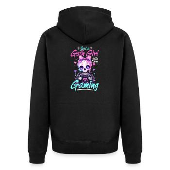 Pastel Goth Soft Goth Gaming Gamer - Unisex Premium Bio Zip Hoodie - Schwarz - Hinten - Nico (187cm)