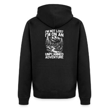 Aventure imprévue Randonnée Montagnes Alpinisme - Veste à capuche bio Premium Unisexe - noir - Dos - Nico (187cm)