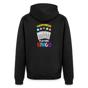 Bingo - Unisex Premium Organic Zip Hoodie - black - Back - Nico (187cm)