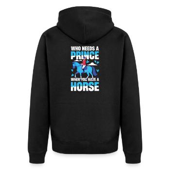 Qui a besoin d’un prince quand on a un cheval ? - Veste à capuche bio Premium Unisexe - noir - Dos - Nico (187cm)