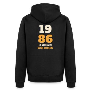 1986 Ein verdammt guter Jahrgang 40. Geburtstag - Unisex Premium Bio Zip Hoodie - Schwarz - Hinten - Nico (187cm)