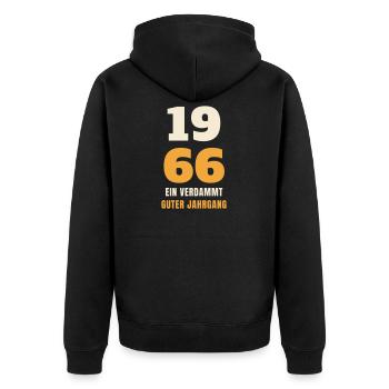 1966 Ein verdammt guter Jahrgang 60. Geburtstag - Unisex Premium Bio Zip Hoodie - Schwarz - Hinten - Nico (187cm)