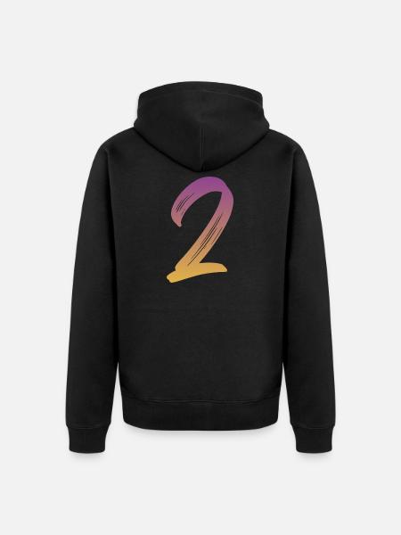 2 - Unisex Premium Bio Zip Hoodie - Schwarz