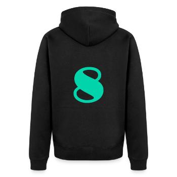 8. 8 ANS. 8e ANNIVERSAIRE. ANNIVERSAIRE 8 ANS - Veste à capuche bio Premium Unisexe - noir - Dos - Nico (187cm)