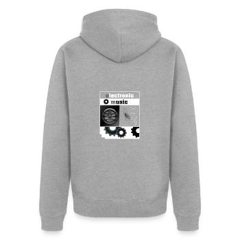 Electronic Music - Shirt - Geschenk - Unisex Premium Bio Zip Hoodie - Grau meliert - Hinten - Nico (187cm)
