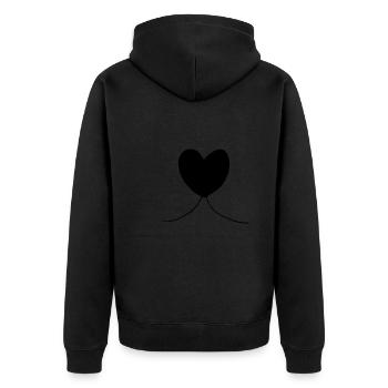Herz symbol Liebe form - Unisex Premium Bio Zip Hoodie - Schwarz - Hinten - Nico (187cm)