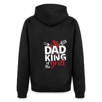Papa Père Grill Barbecue - Veste à capuche bio Premium Unisexe - noir - Dos - Nico (187cm)