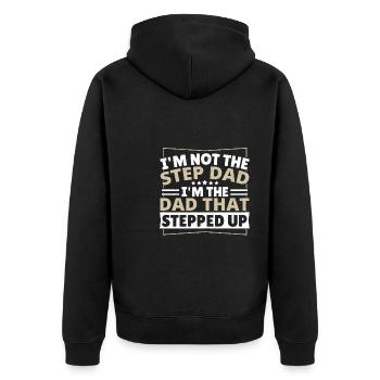 Stepfather Father Papa Dad Father's Day - Unisex Premium Organic Zip Hoodie - black - Back - Nico (187cm)