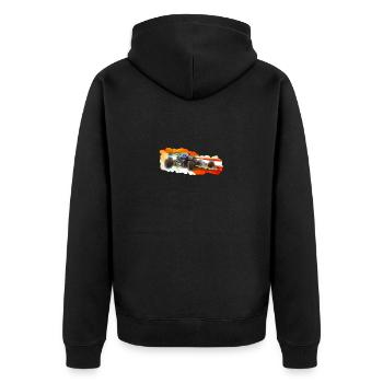 Rennwagen - Unisex Premium Bio Zip Hoodie - Schwarz - Hinten - Nico (187cm)