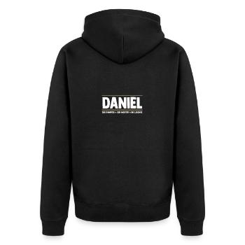 Daniel - Unisex Premium Bio Zip Hoodie - Schwarz - Hinten - Nico (187cm)