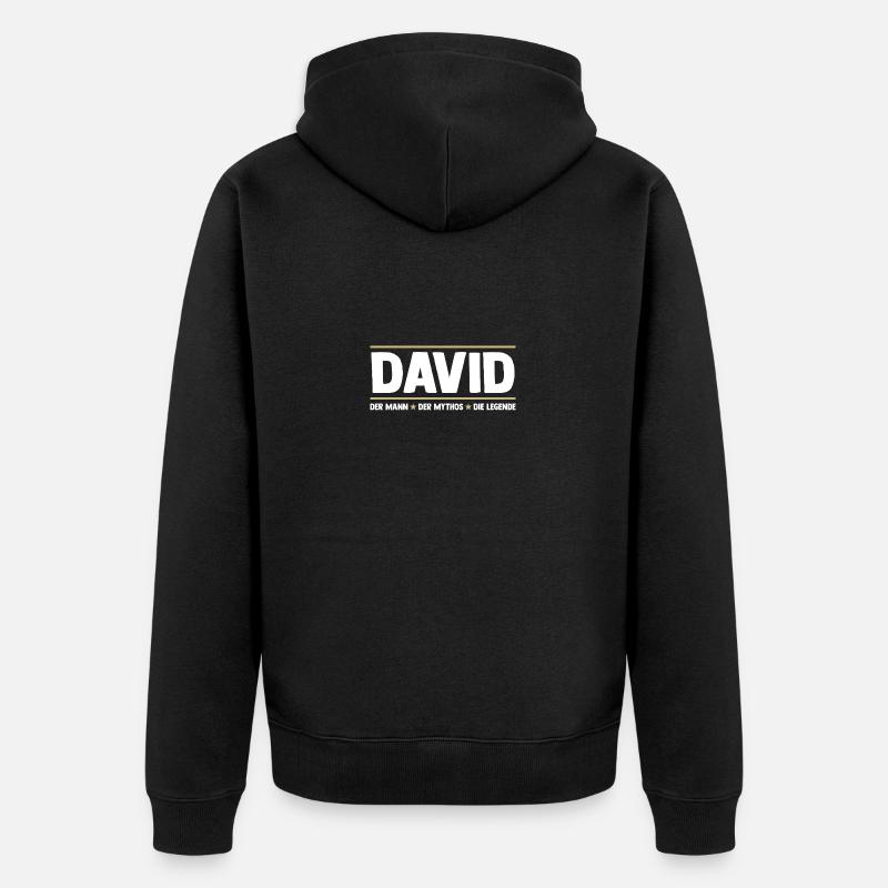 David - Unisex Premium Bio Zip Hoodie - Schwarz