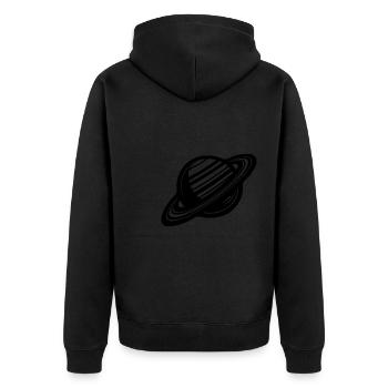 Planète aux anneaux avec système d’anneaux dans le système solaire - Veste à capuche bio Premium Unisexe - noir - Dos - Nico (187cm)